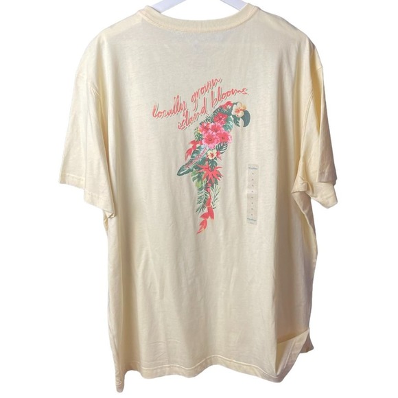 NEW Caribbean Men's  Light  Coral Locally Grown Island Blooms T-Shirt Size XL - Picture 2 of 9